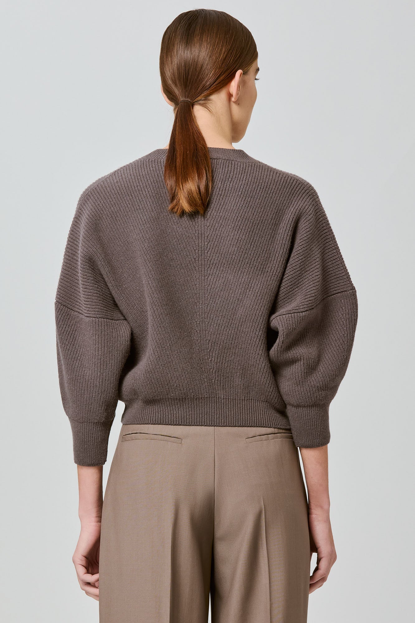 Sa Su Phi maglione coste cashmere fango 3/4