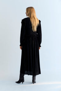 THE NEW SOCIETY Lua abito lungo nero Eclipse Noir lurex