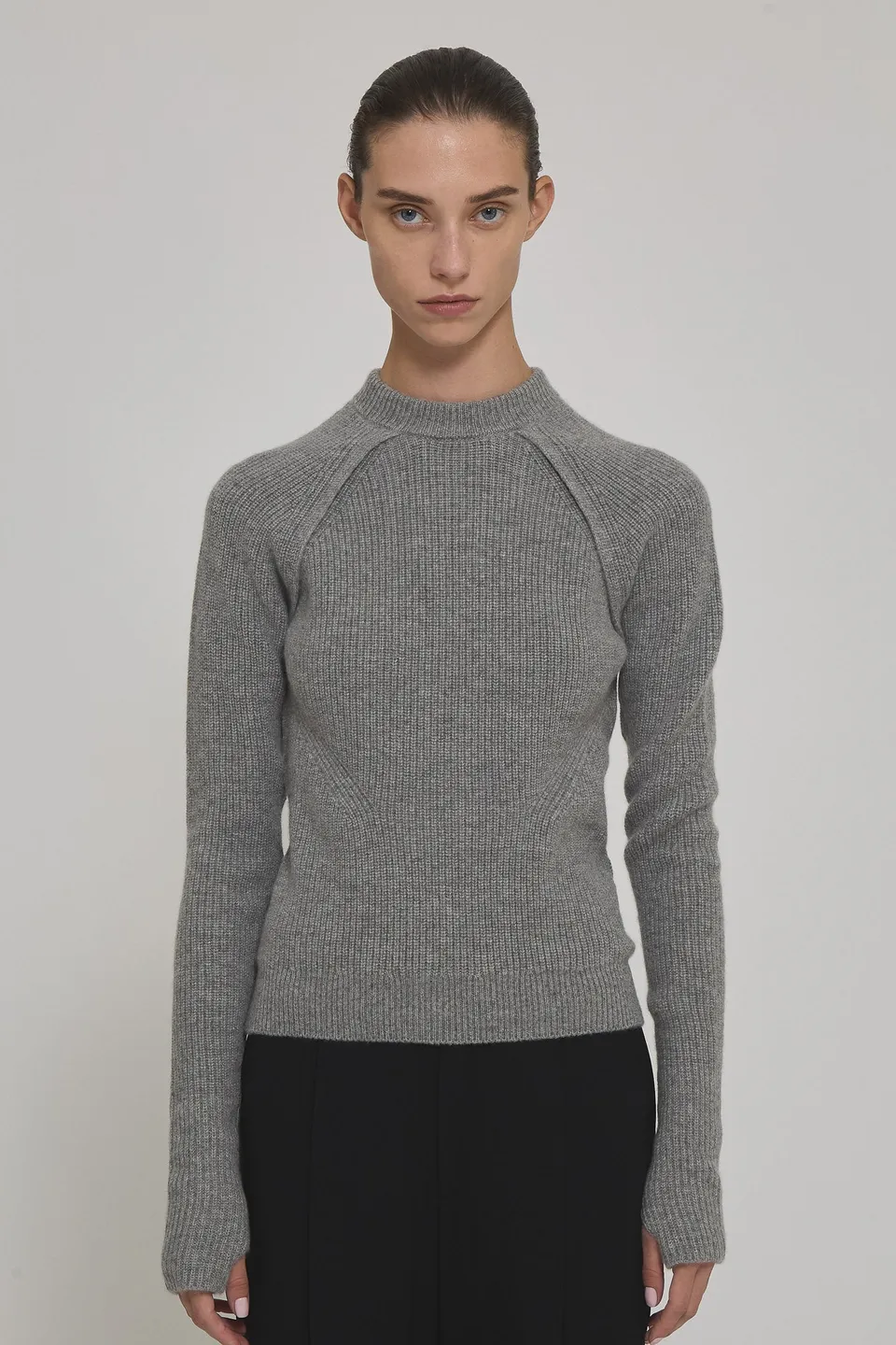 Sa Su Phi Marine maglione cashmere grigio girocollo