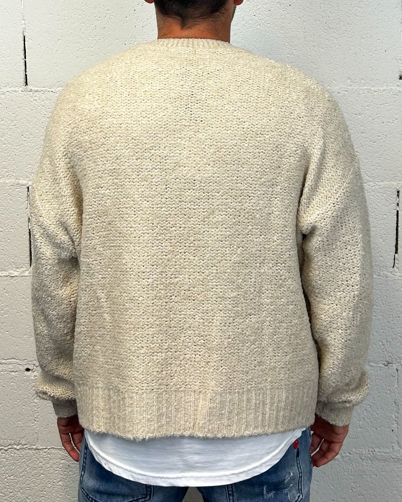 ONLYONE Over-D Cropped maglione bouclé corda