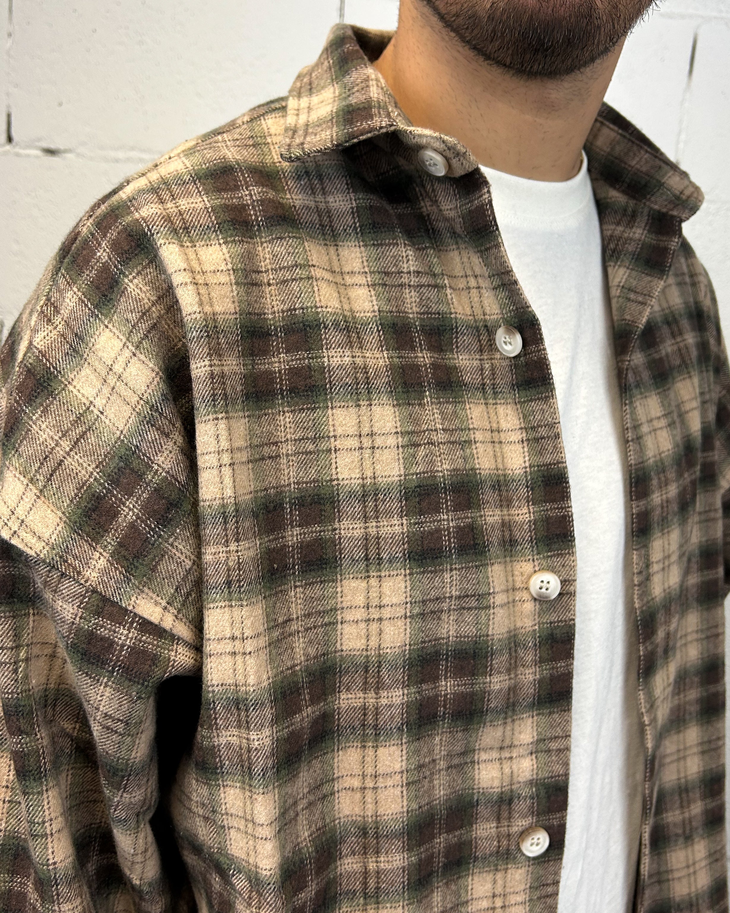 ONLYONE DUCA Camicia Flanella Cropped Oversize marrone