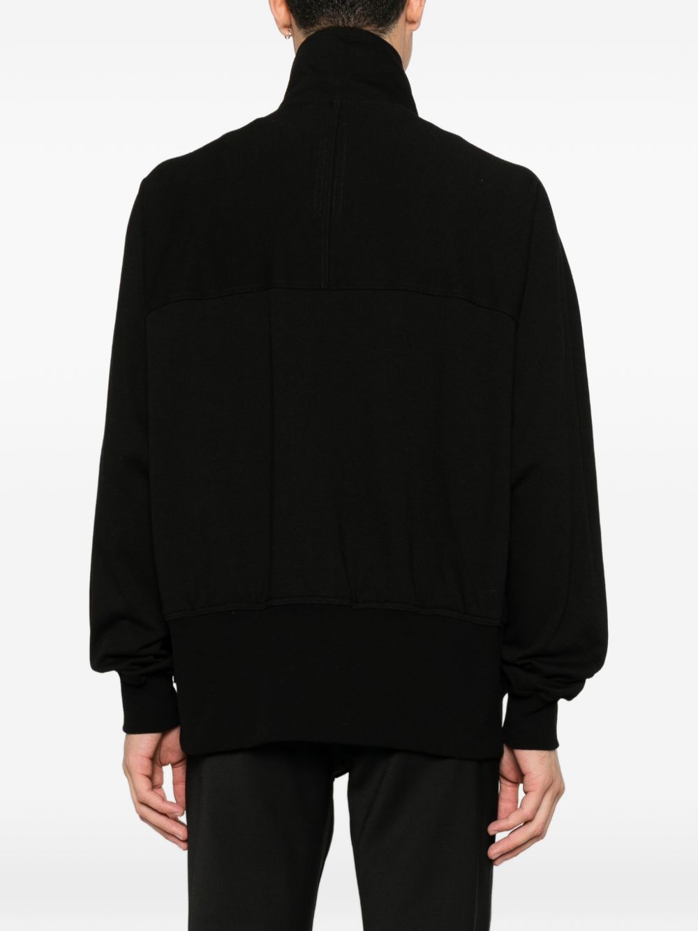 Rick Owens RU02F4278 Felpa Nera in Cotone