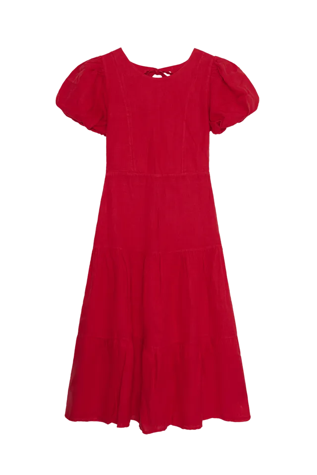 The New Society Cala abito donna Tulip Red lino