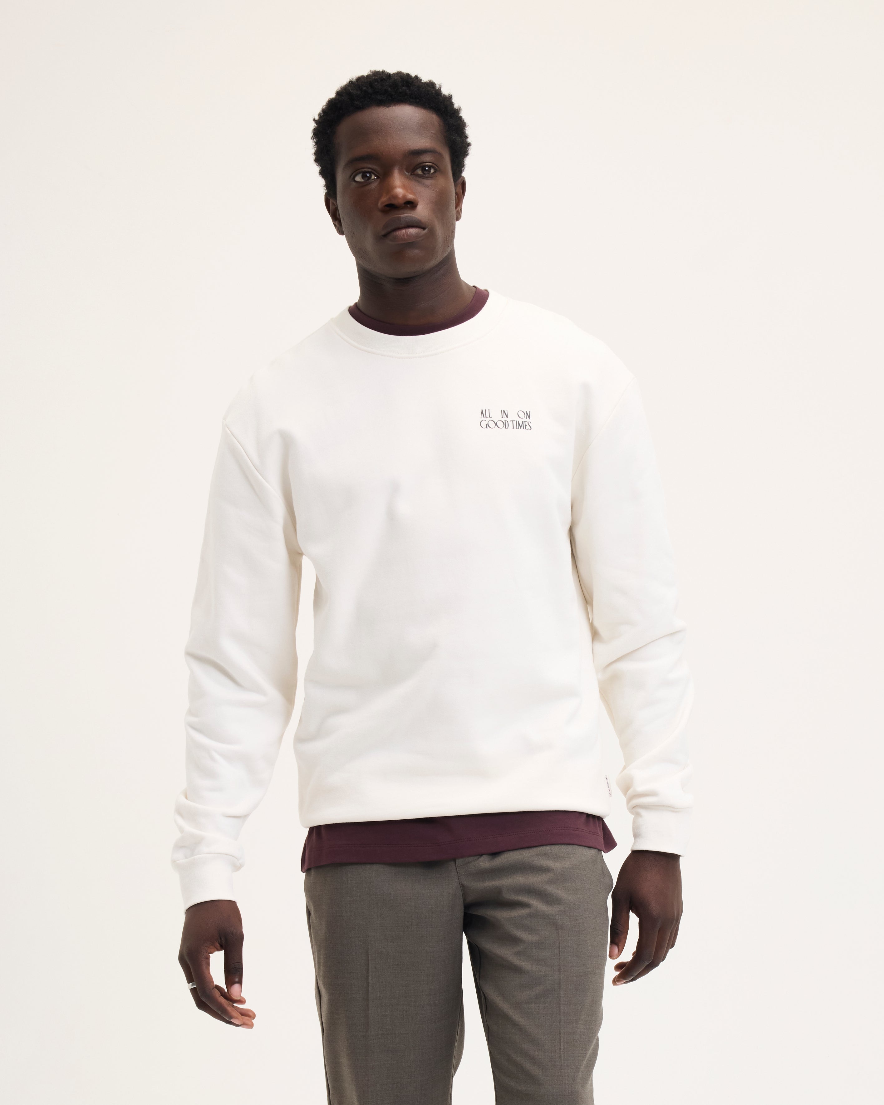 Goodpeople Lax maglione stampa bianco cotone