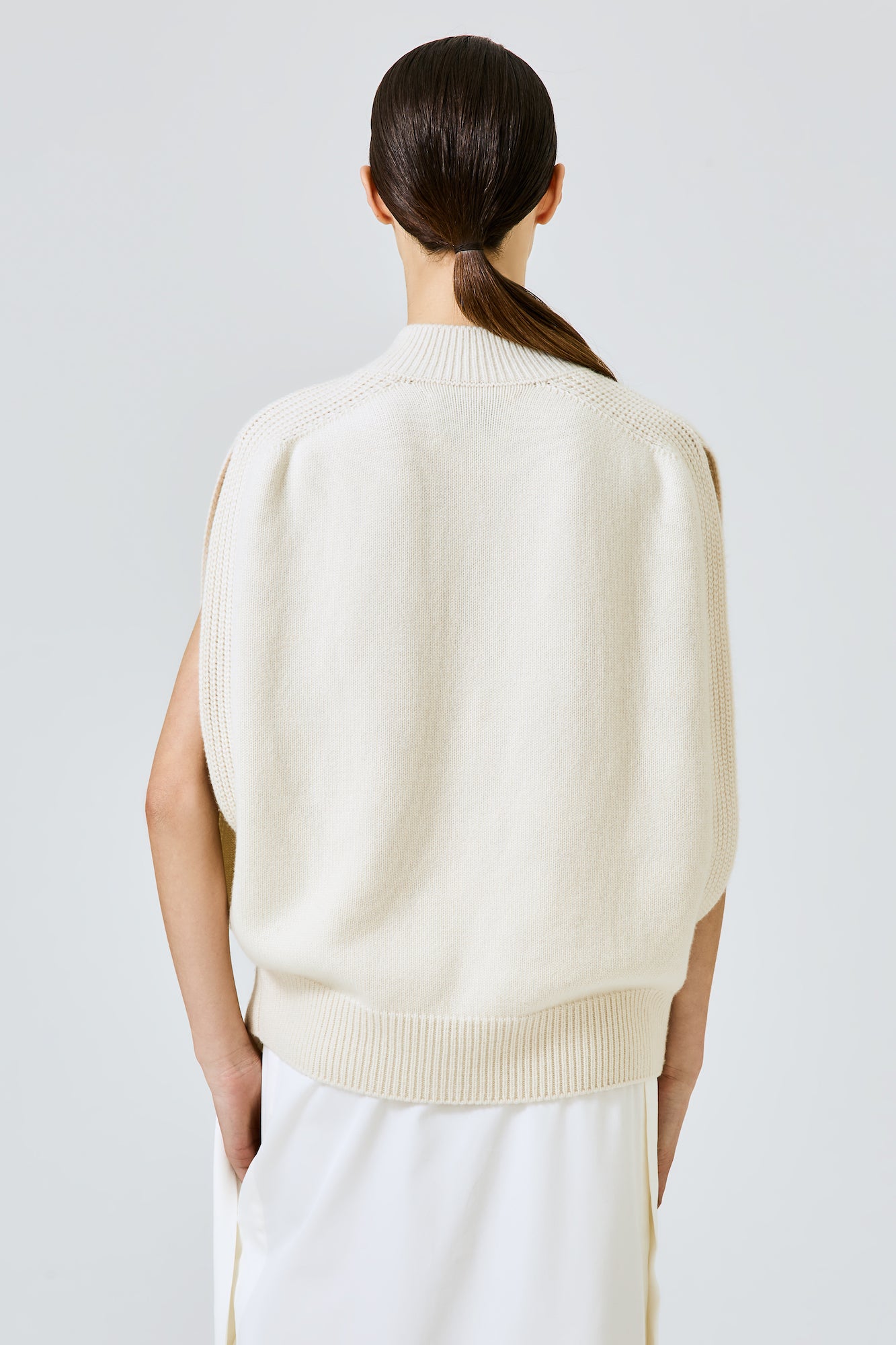 Sa Su Phi Matilda cardigan cashmere avorio con zip