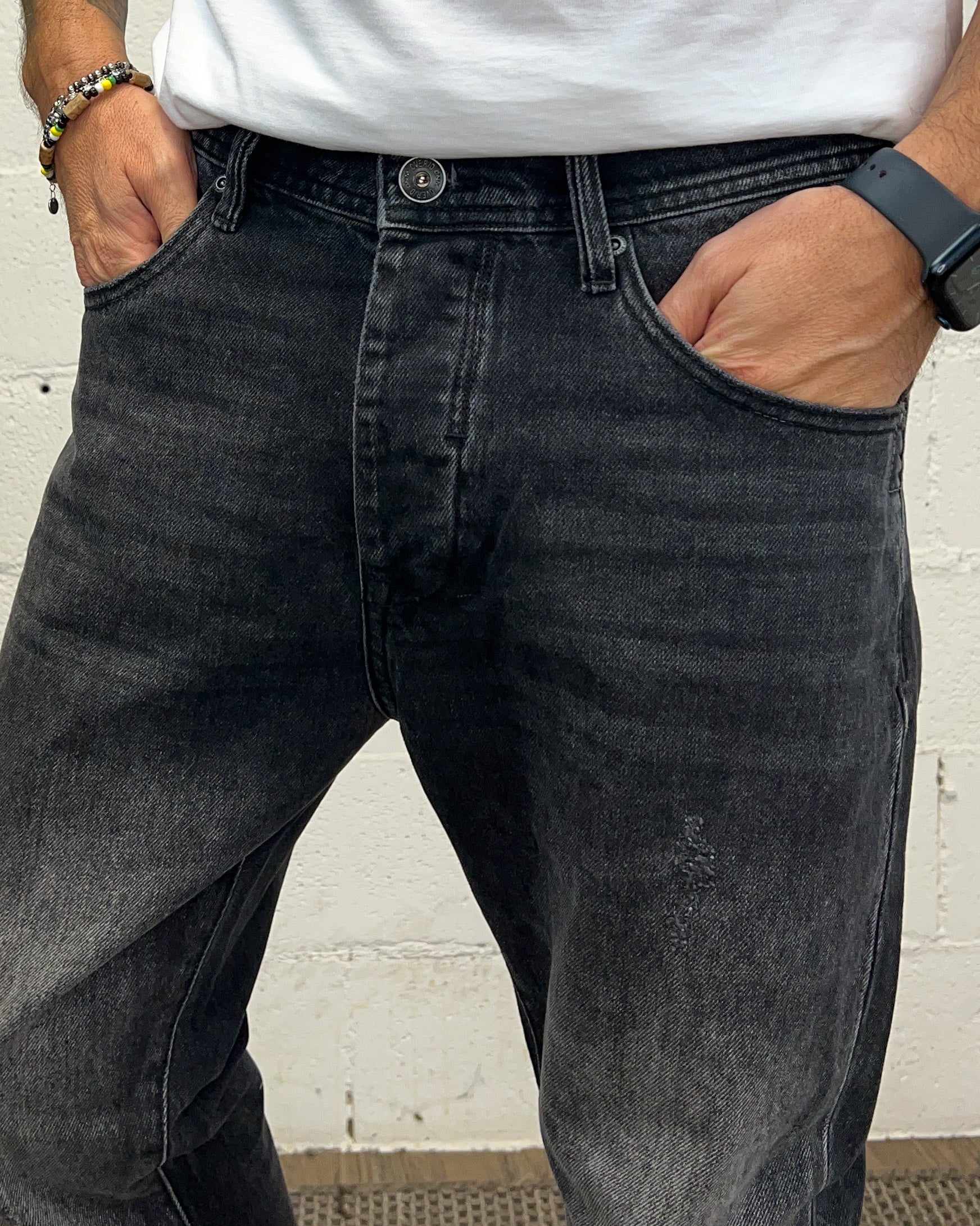Over-D Jimmy jeans carrot slim grigio