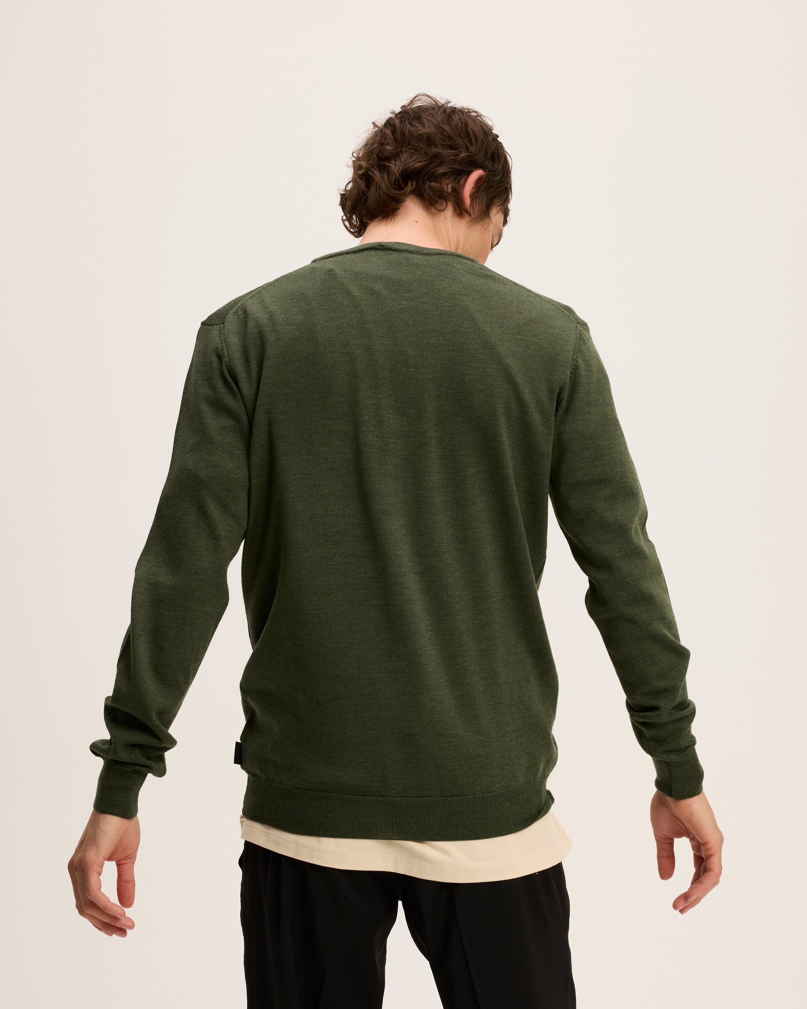 GOODPEOPLE Essential Merino Maglione Verde Melange