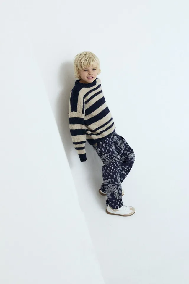 The New Society Luis Print pantaloni bambino flanella cotone