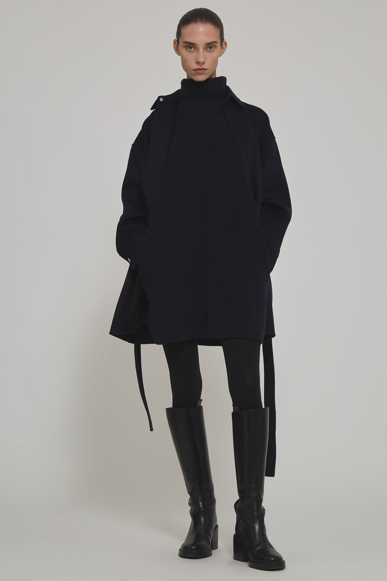 Sa Su Phi Marine abito in cashmere blu navy