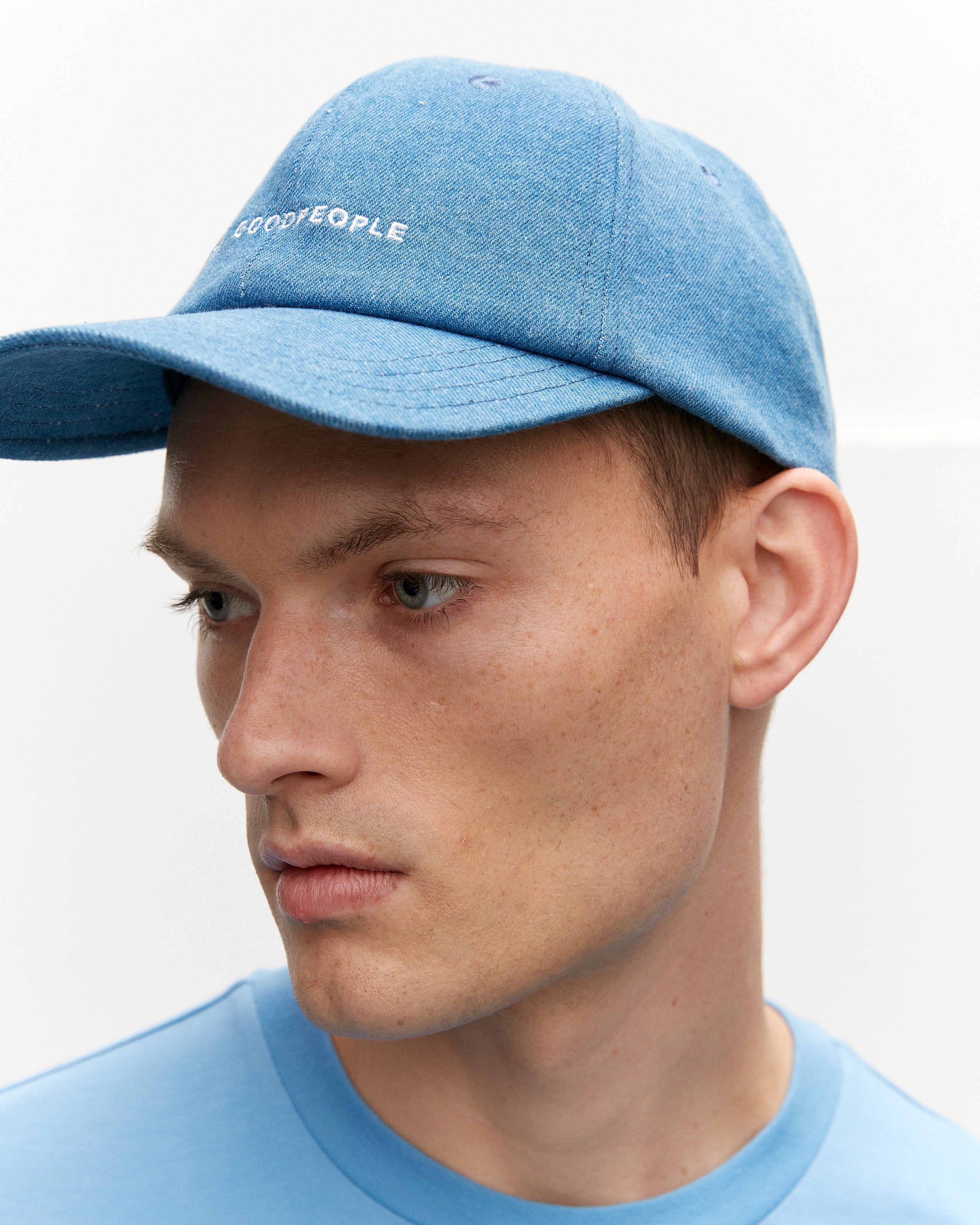 GOODPEOPLE Xcap cappello cinque pannelli denim blue