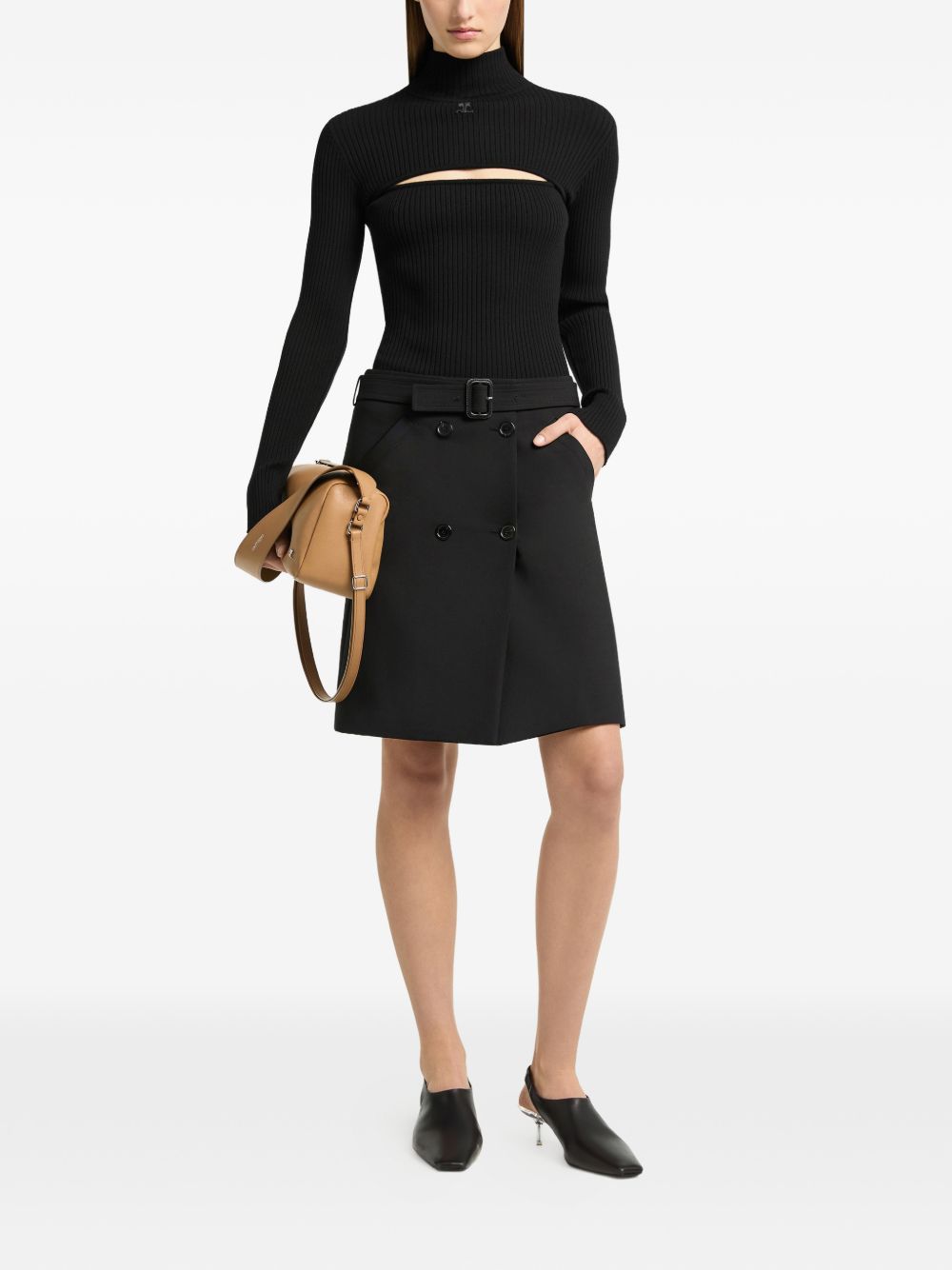 Courreges 326MPU289FI0001 maglia nera donna