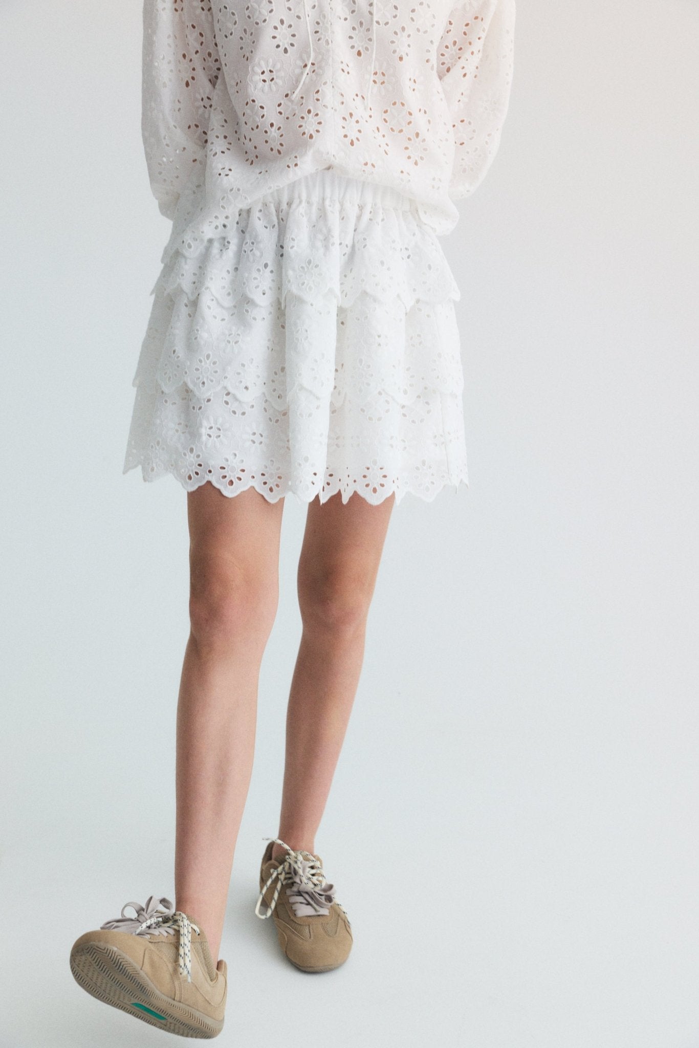 The New Society Sakura Teen Skirt Pure Cloud gonna 12 anni ricamata