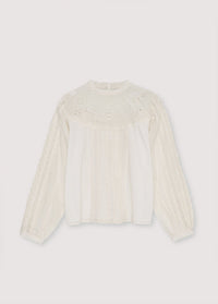 The New Society Dahlia camicetta Moonlight White cotone