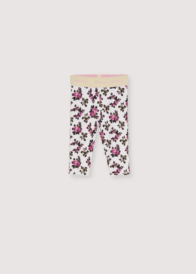 The New Society Rib Baby Elyse Print leggings neonata fiori cotone
