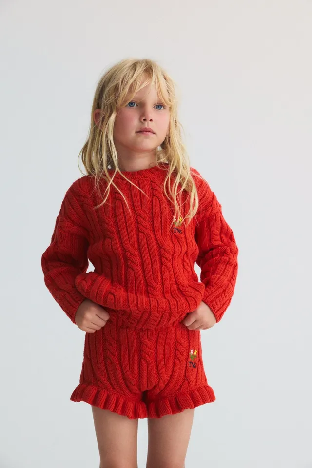 The New Society Bluebell maglione Tulip Red bambina cotone