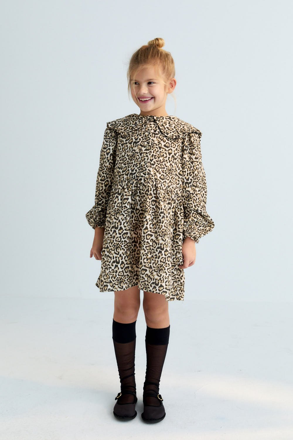 The New Society Nelia vestito bambina leopardato garza