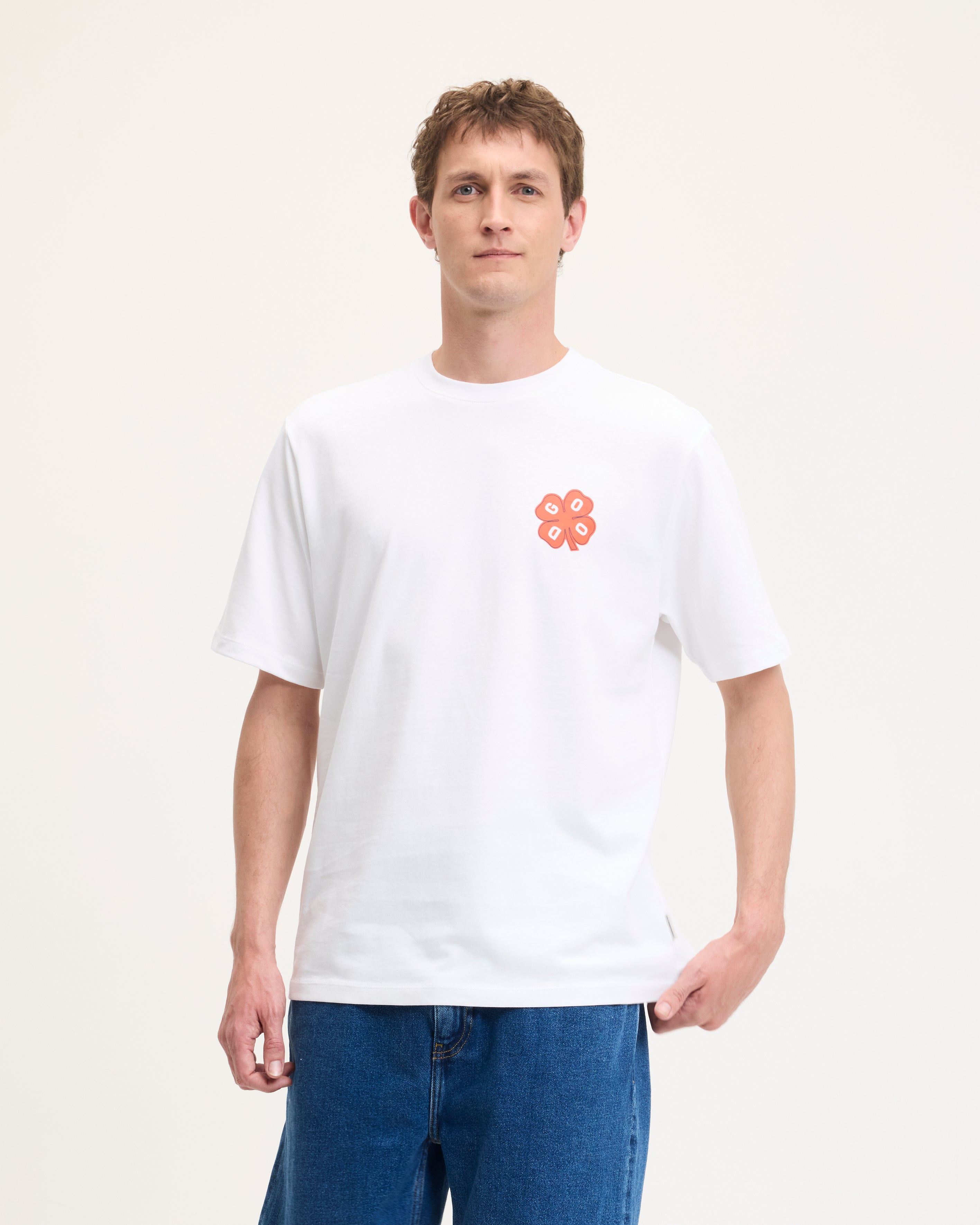 GOODPEOPLE Tlucky maglietta cotone bianca