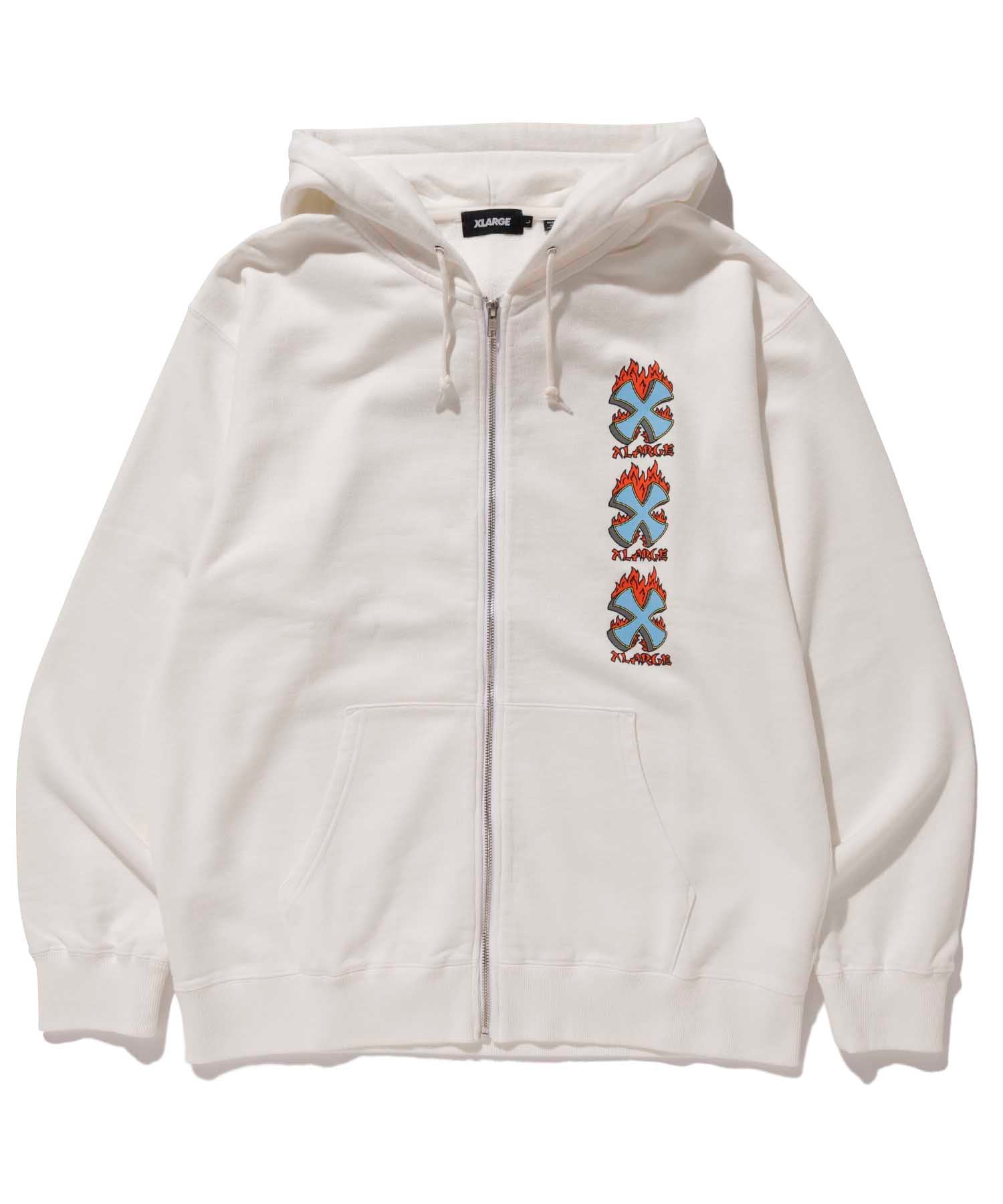 X-Large Crossfire felpa full zip bianca cotone