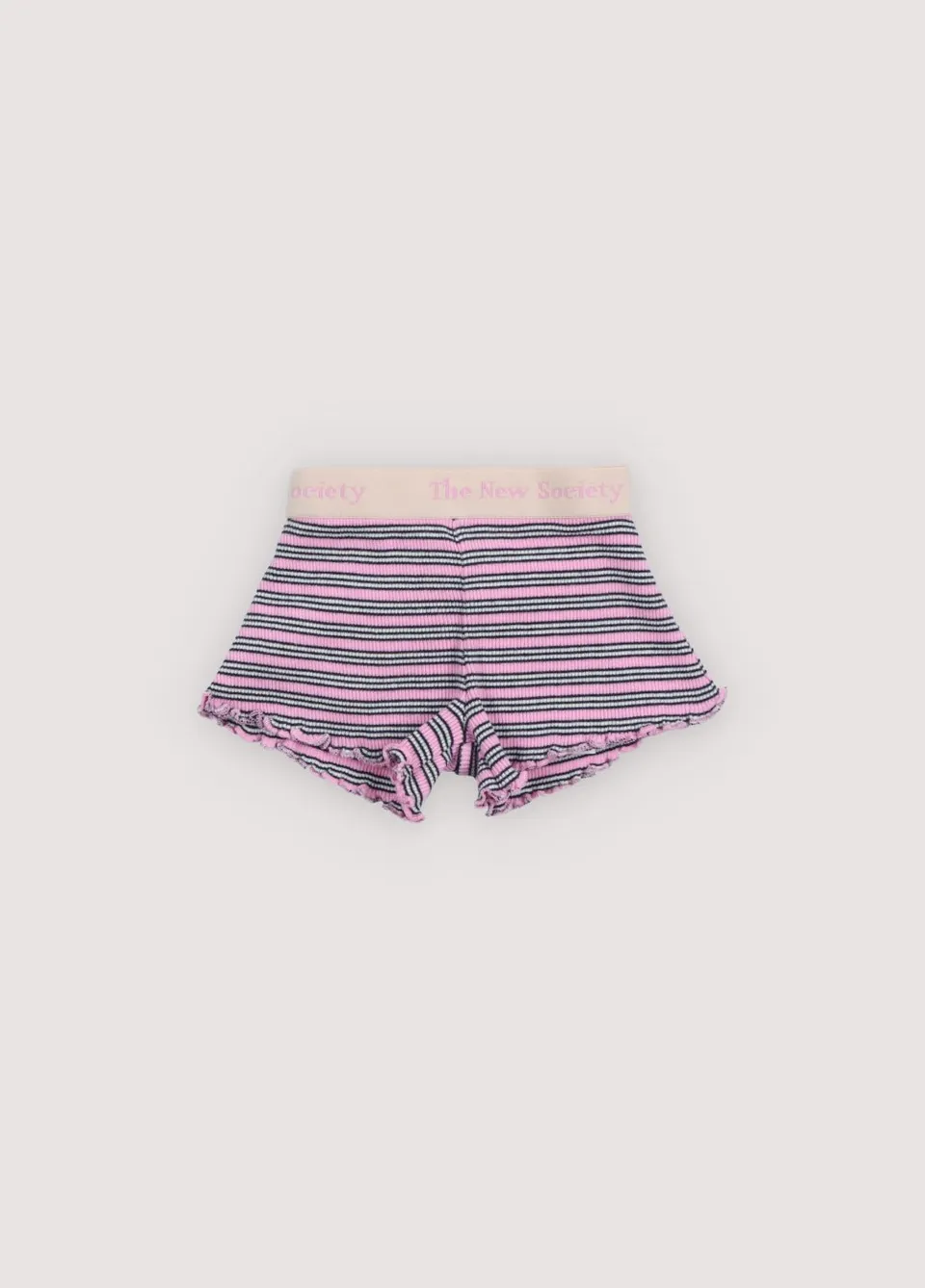 The New Society Rib shorts baby cotone righe 6 mesi