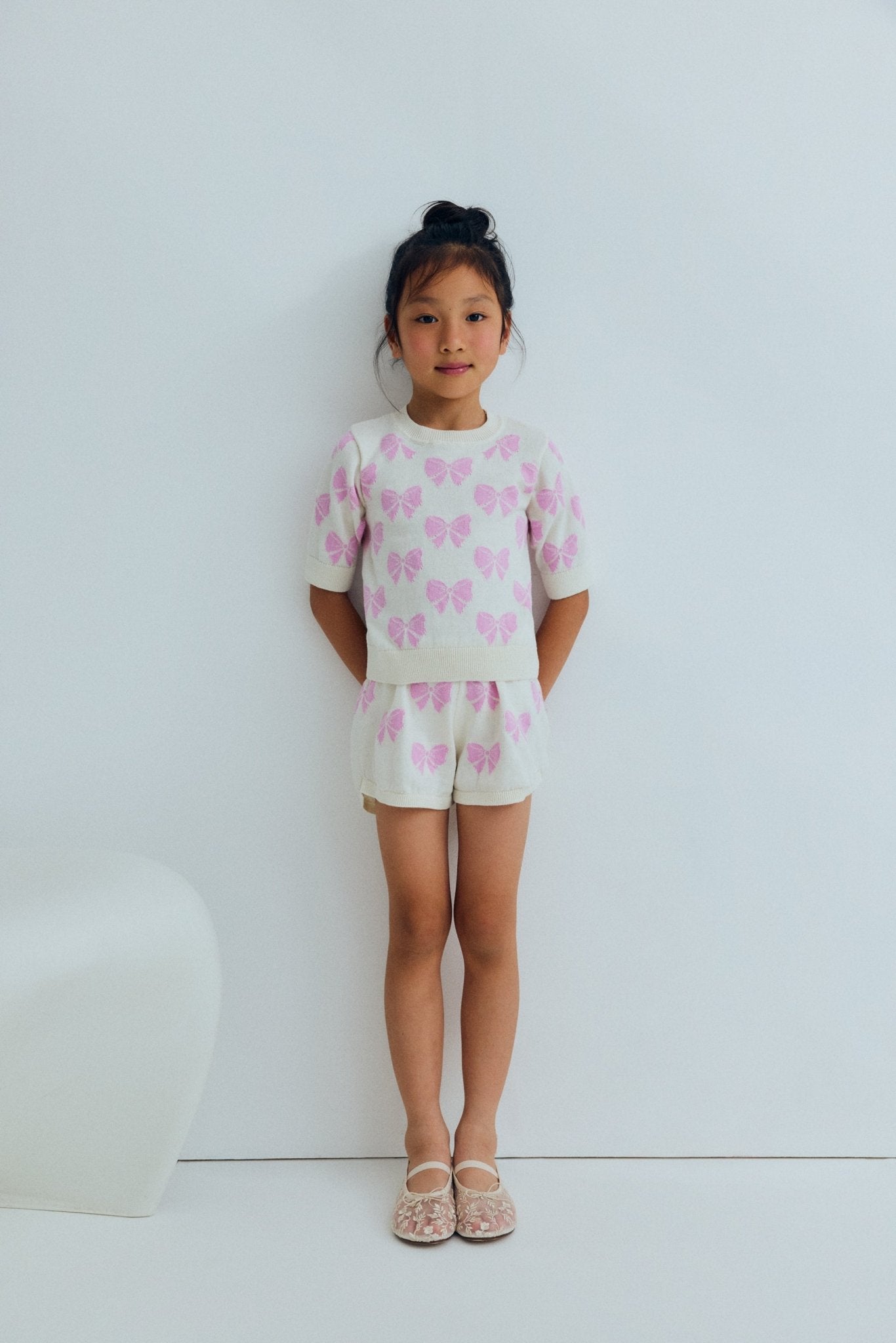 The New Society Pinpilin maglione bambina fiocchi rosa