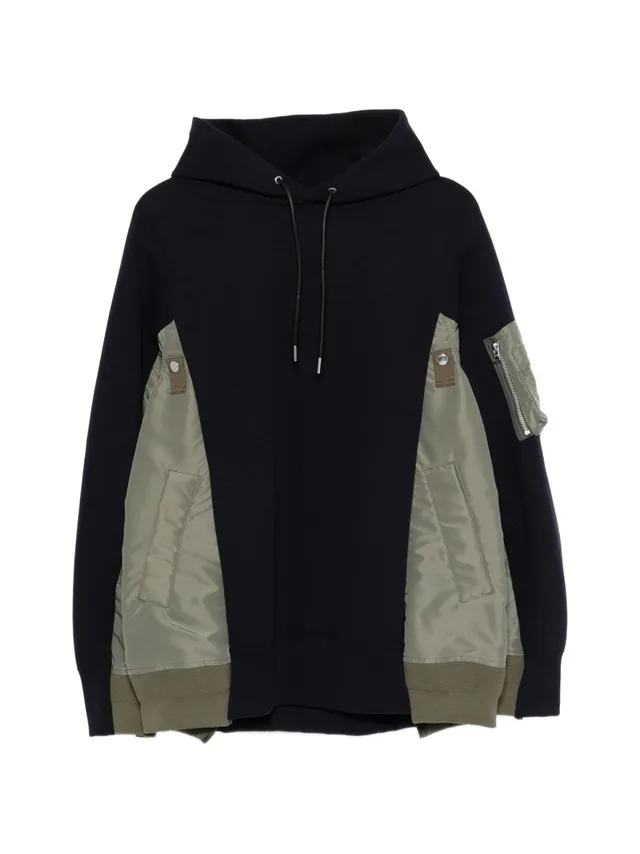 Sacai SCM-325 felpa uomo blu kaki