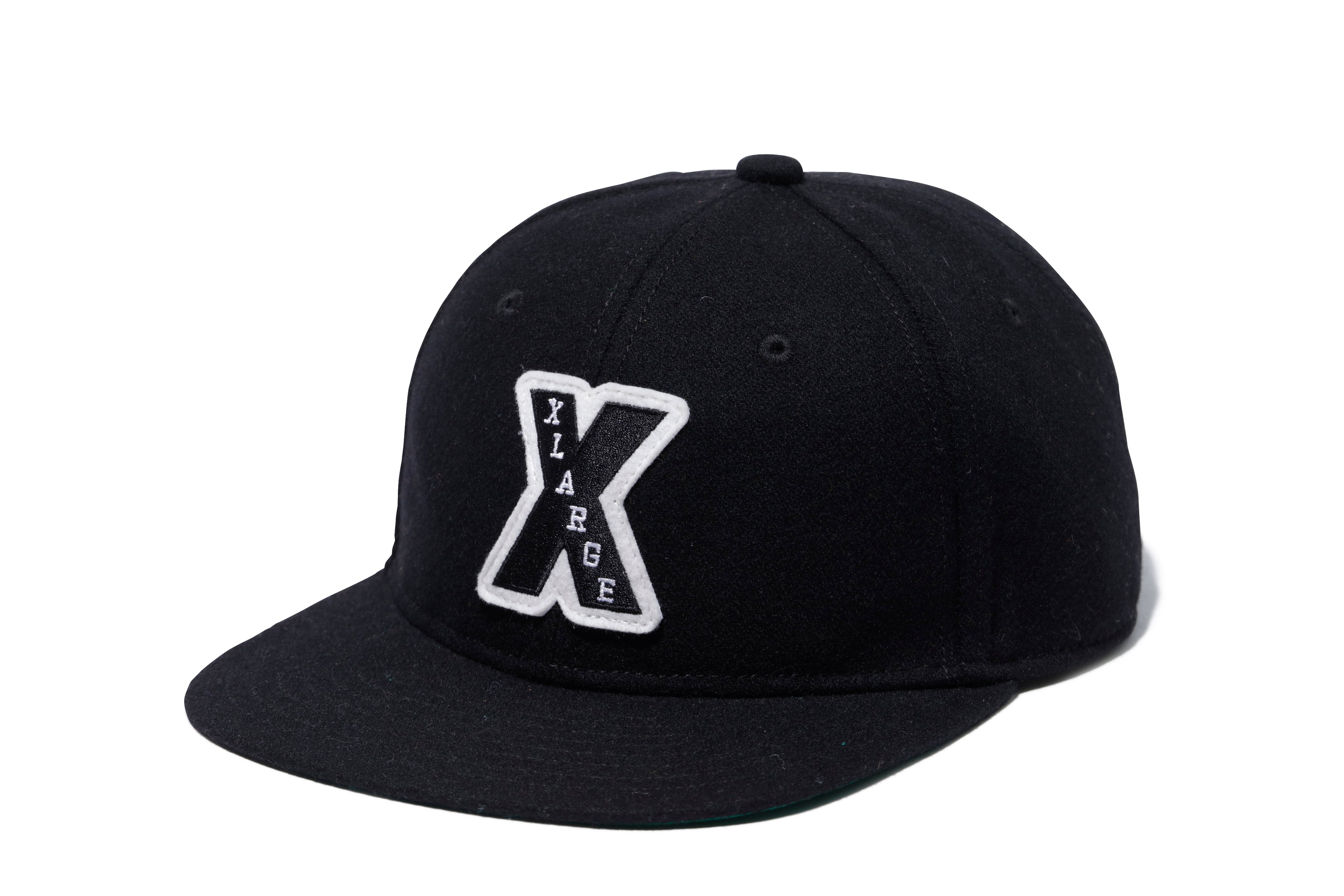 X-Large Patched Wool cappello nero lana