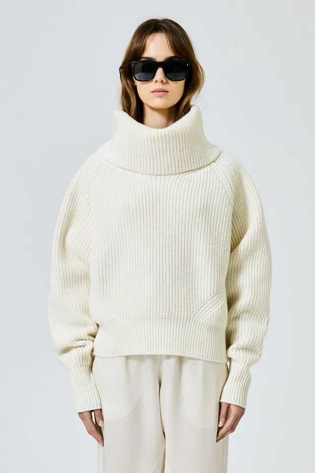 Sa Su Phi Maglione collo alto misto cashmere bianco