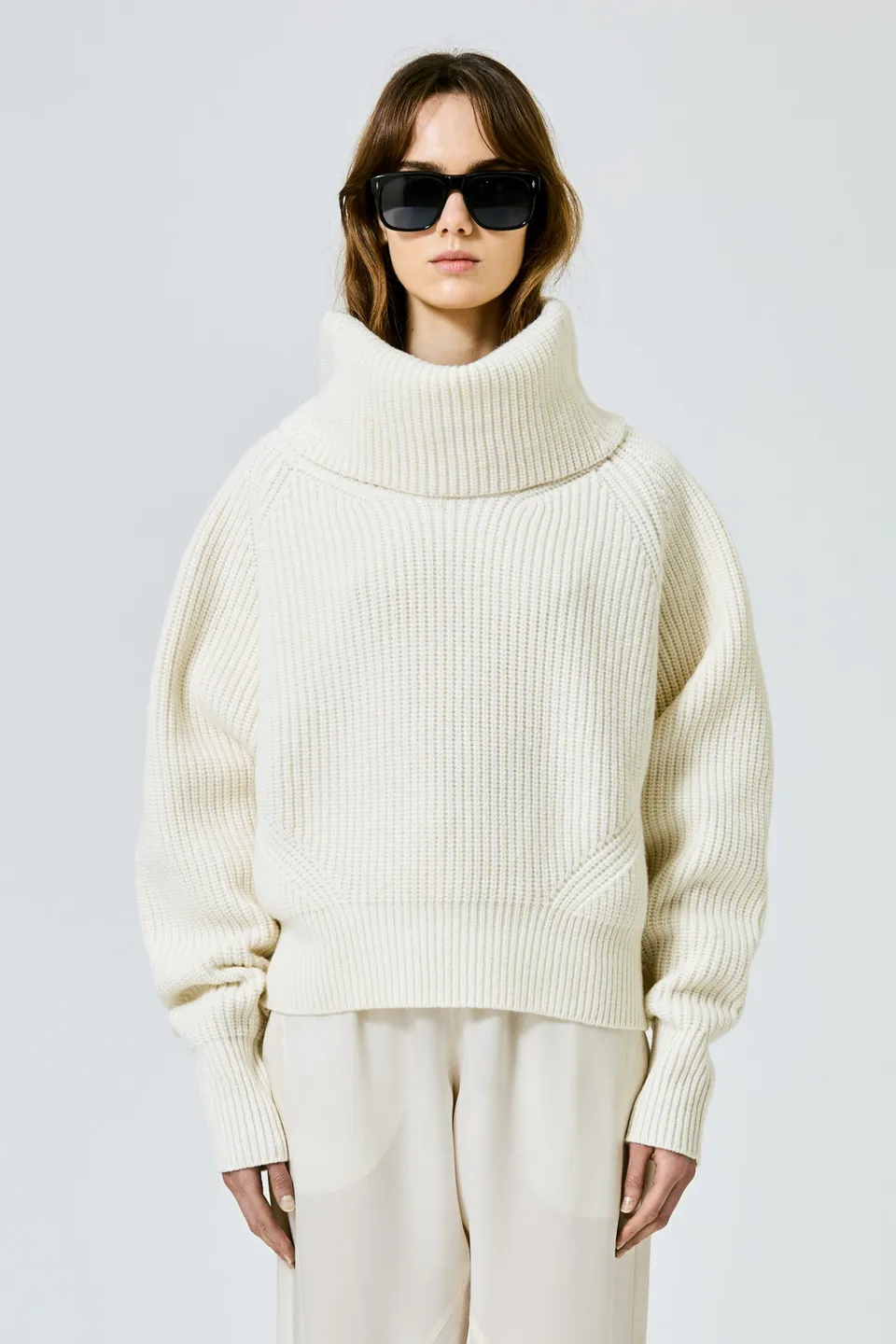 Sa Su Phi Maglione collo alto misto cashmere bianco