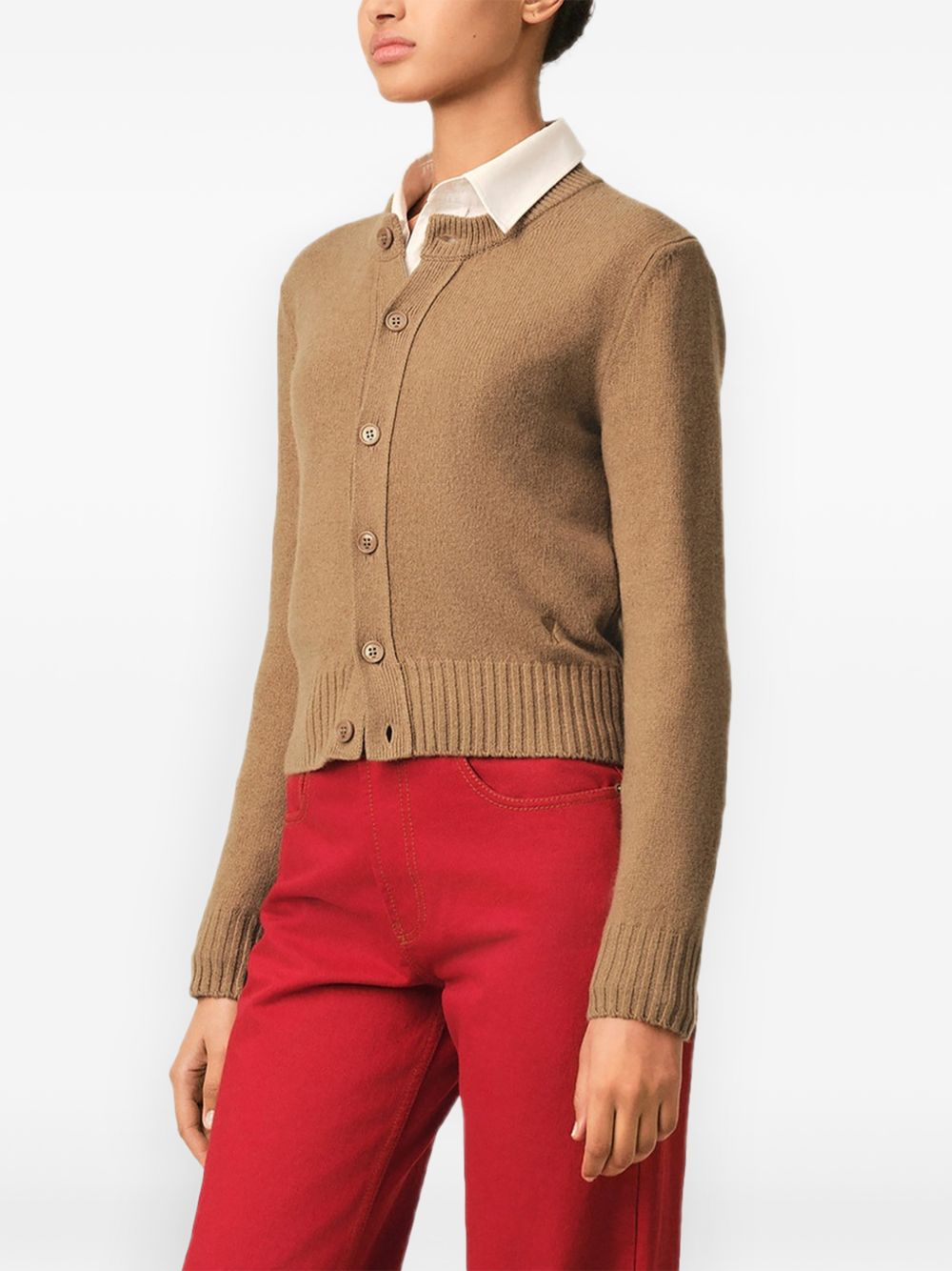 AMI FKC364 cardigan camel donna facile da lavare