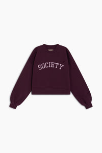 The New Society Lea felpa ragazza bordeaux cotone
