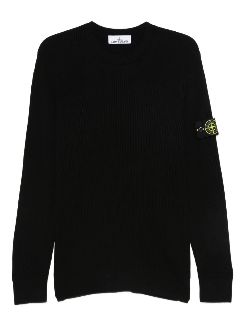 Stone Island 5100053 felpa uomo nera lana vergine