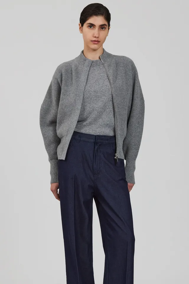 Sa Su Phi Minerva cardigan bomber zip cashmere nero