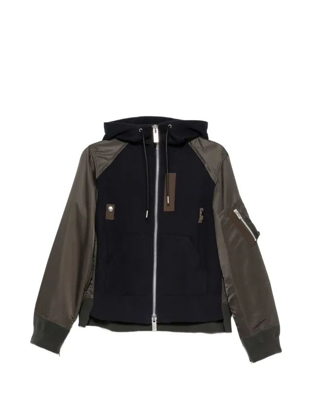 Sacai 26-08680 felpa donna navy dark khaki