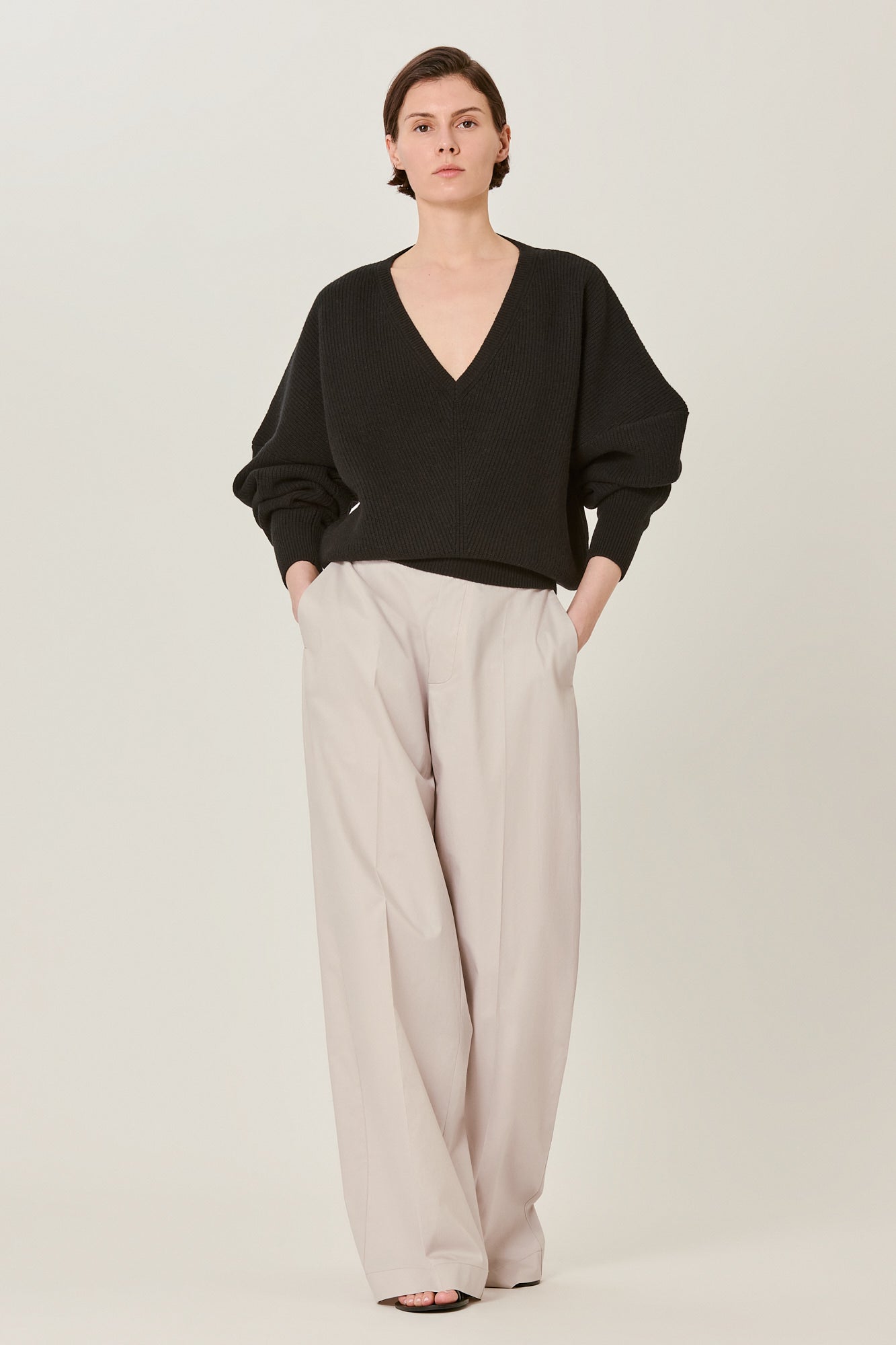 Sa Su Phi maglione coste misto cashmere manica 3/4