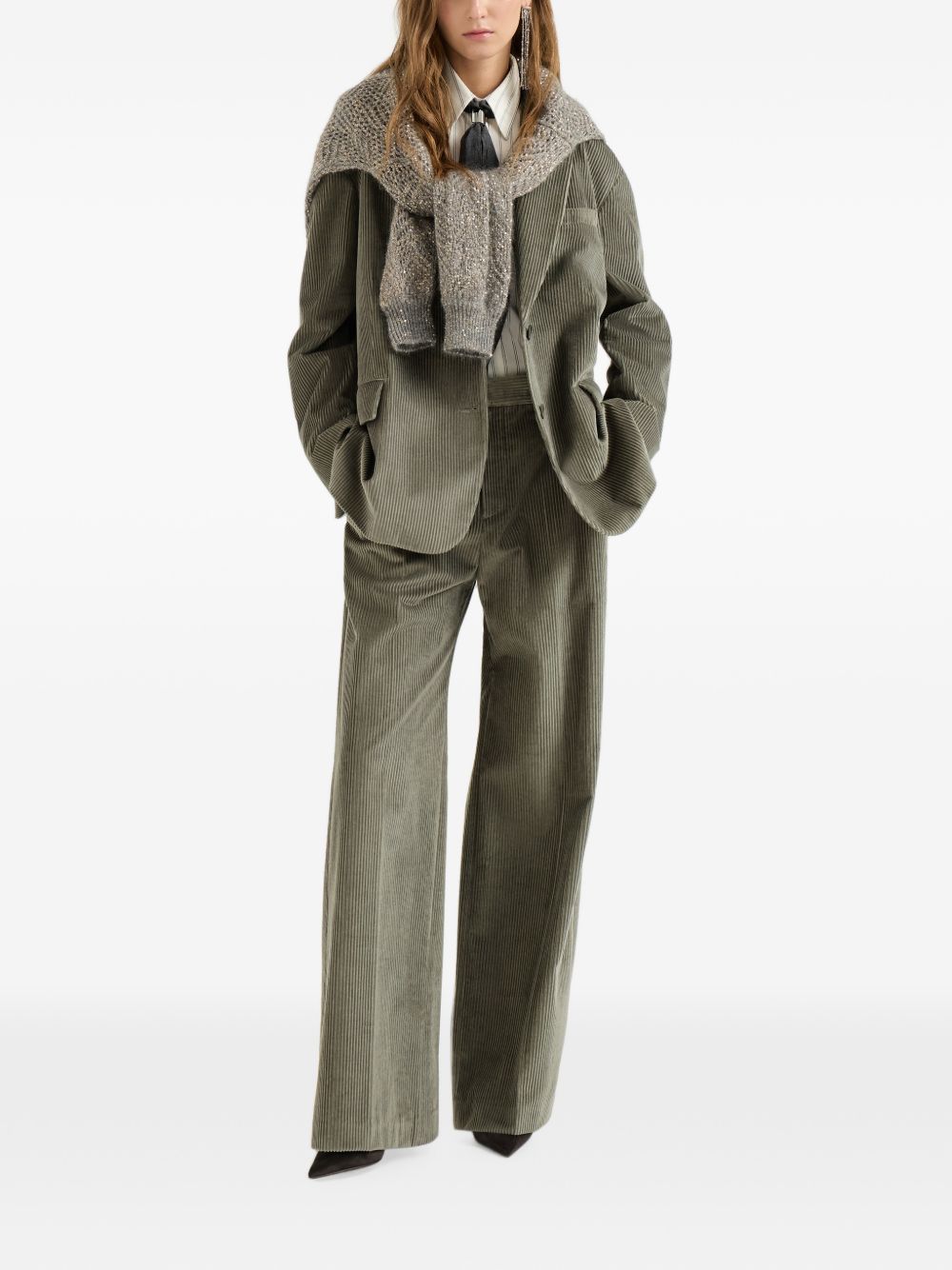 Brunello Cucinelli MA180P8724 pantaloni origano