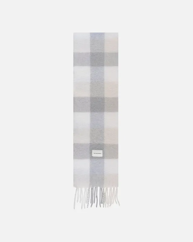 GOODPEOPLE Scarf Sciarpa Lana Beige Grigio Melange