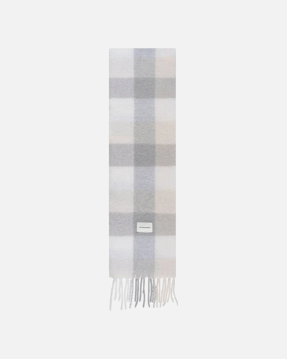 GOODPEOPLE Scarf Sciarpa Lana Beige Grigio Melange