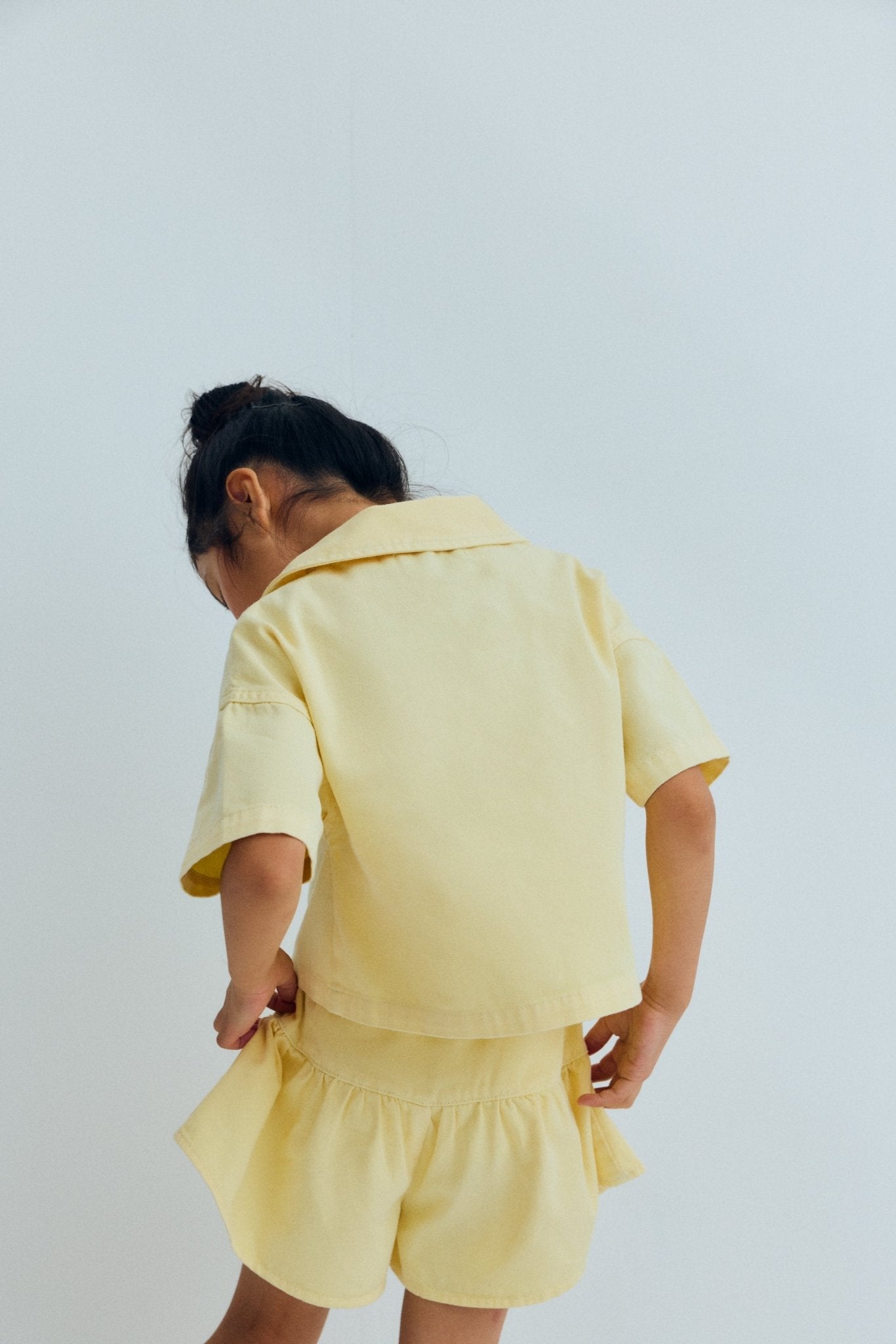 The New Society Bellis shorts Soft Lemon cotone bambina