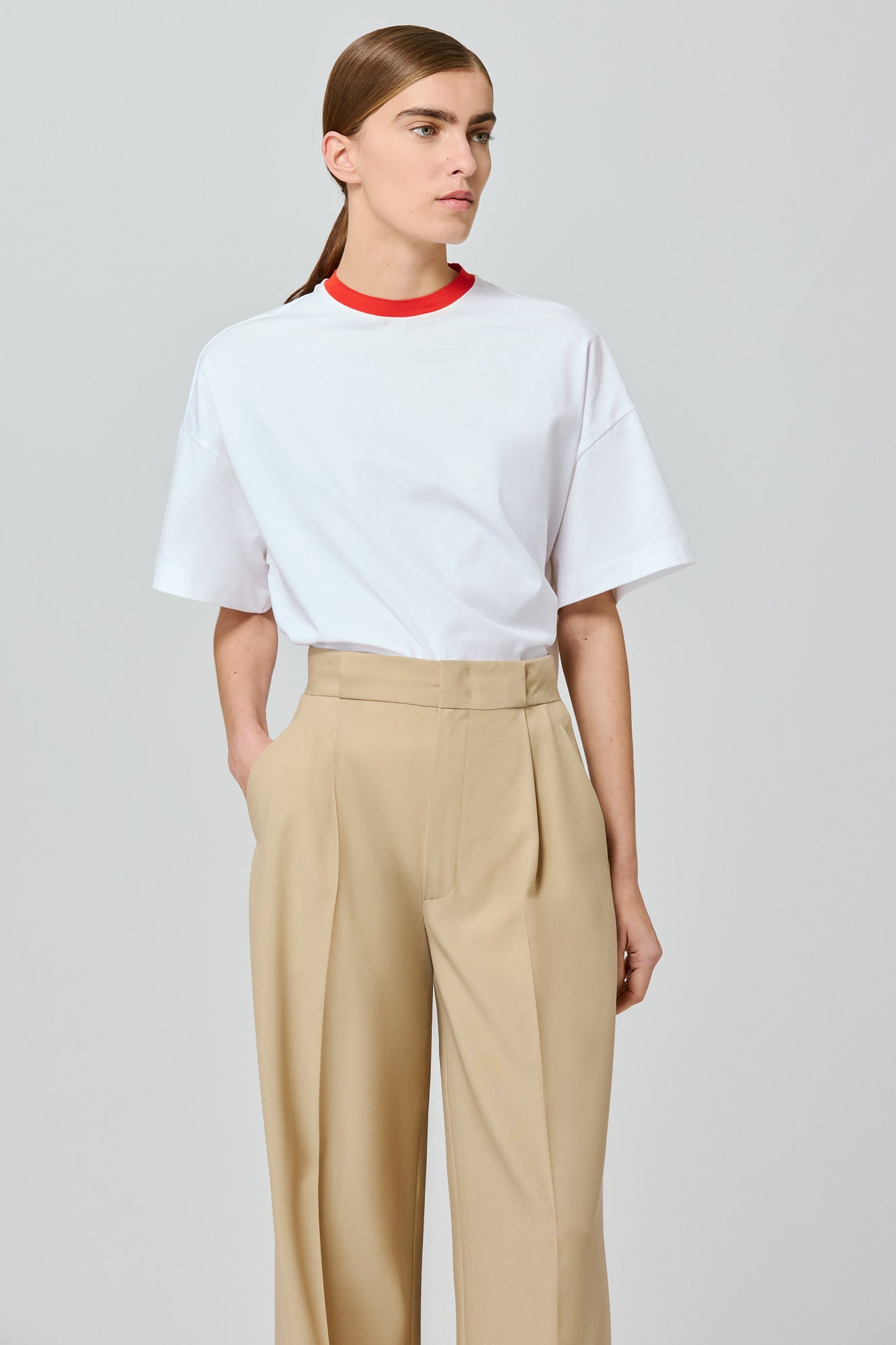 Sa Su Phi Bogart pantaloni lana cammello pince