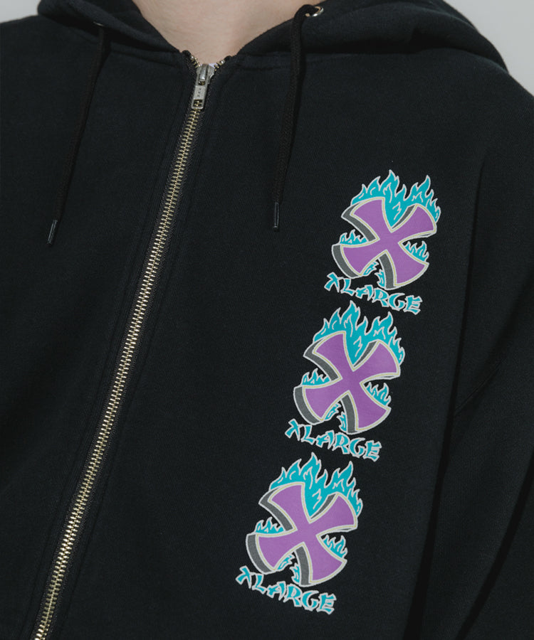 X-Large Crossfire felpa full zip bianca cotone