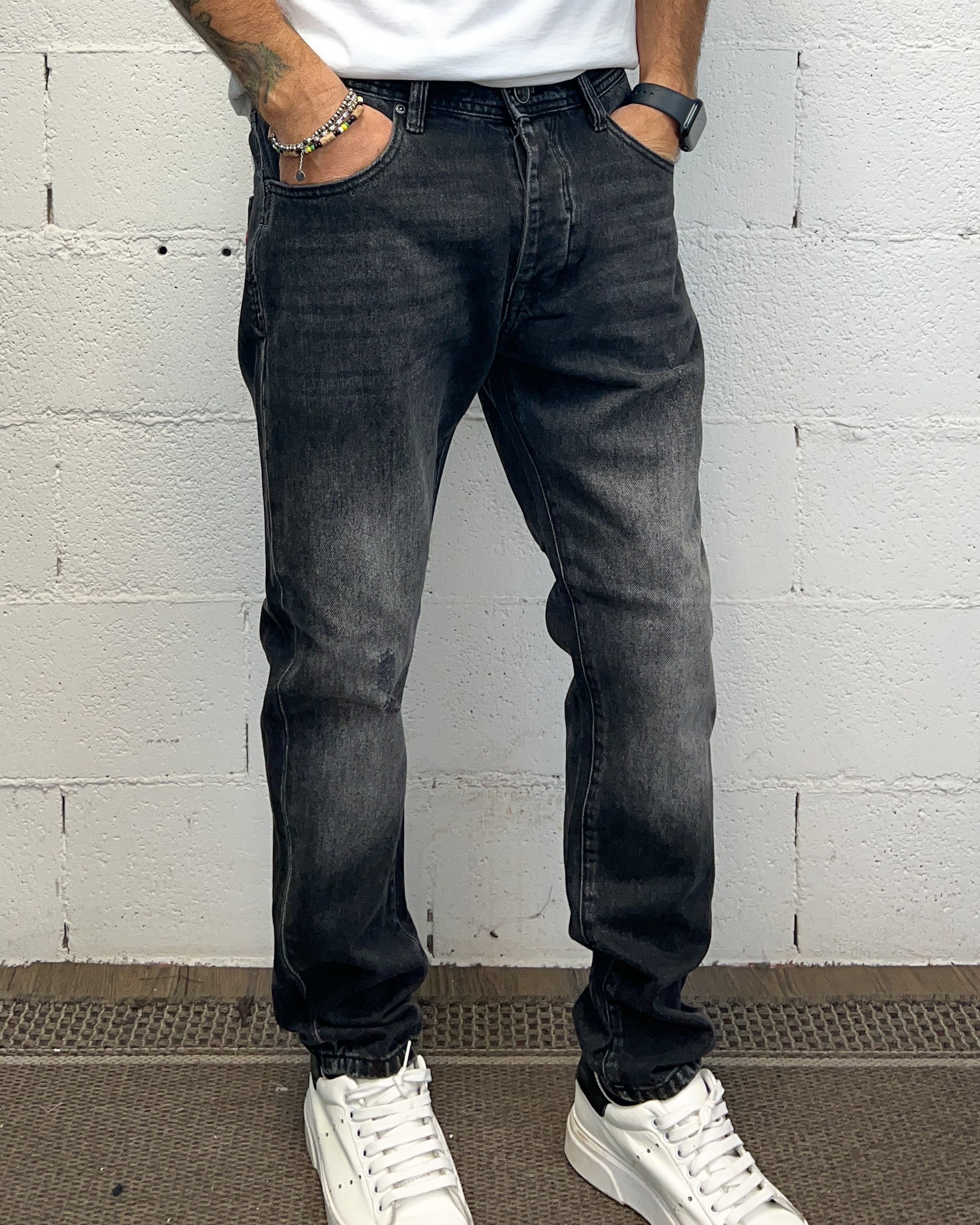 Over-D Jimmy jeans carrot slim grigio