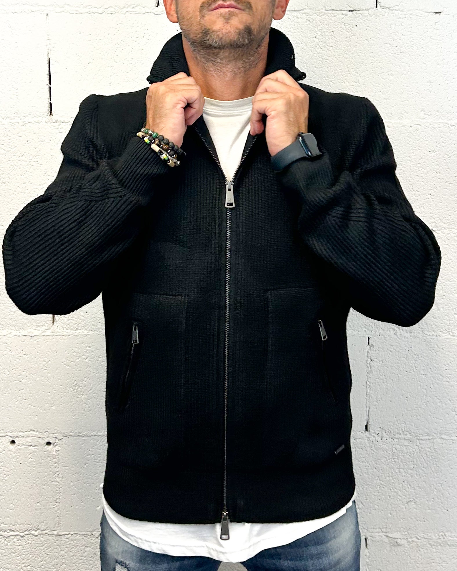 Gianni Lupo felpa con zip nera