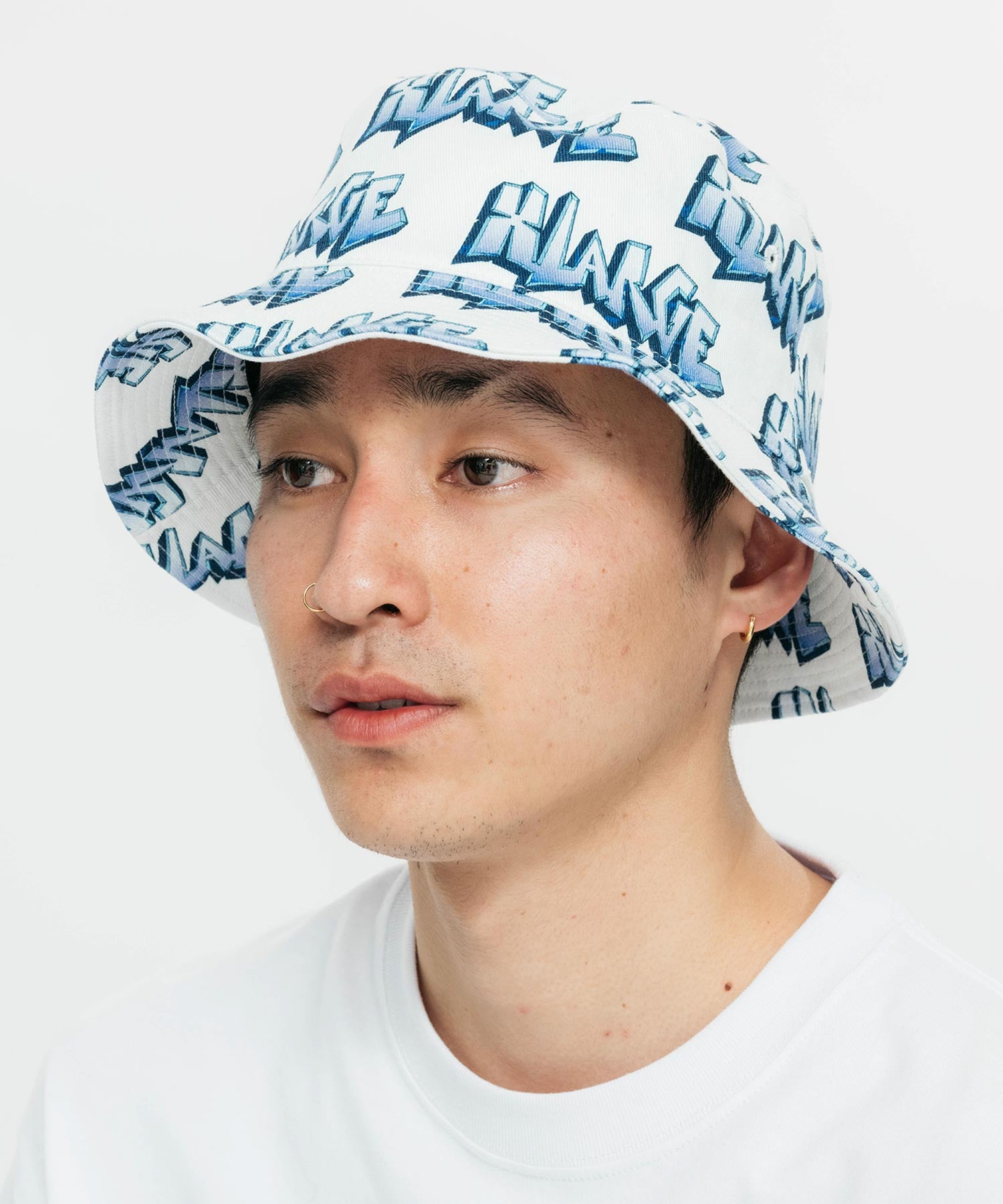X-Large Polygon Logo cappello bucket bianco cotone