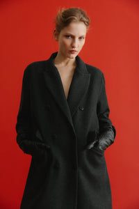 The New Society Elan Cappotto Donna Grigio Antracite Lana