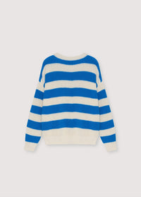 THE NEW SOCIETY Musa Pool Blue Stripes maglione cotone