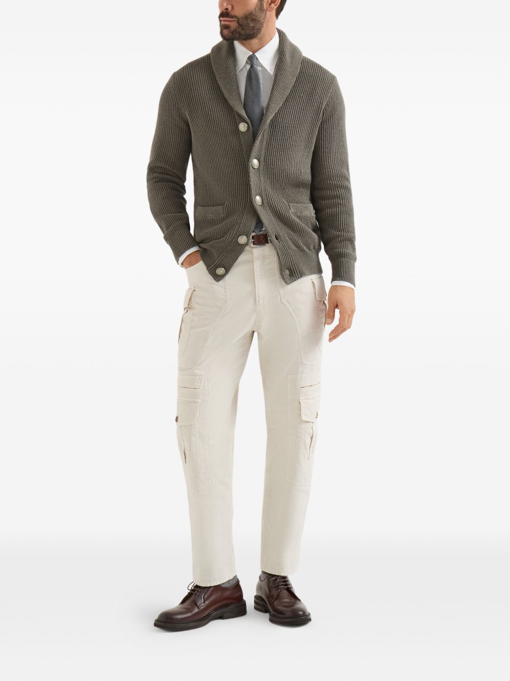 Brunello Cucinelli MNI709706 Cardigan Army Uomo