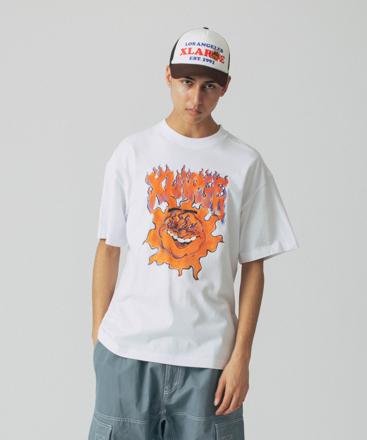 X-Large XL Burning t-shirt manica corta stampa fronte