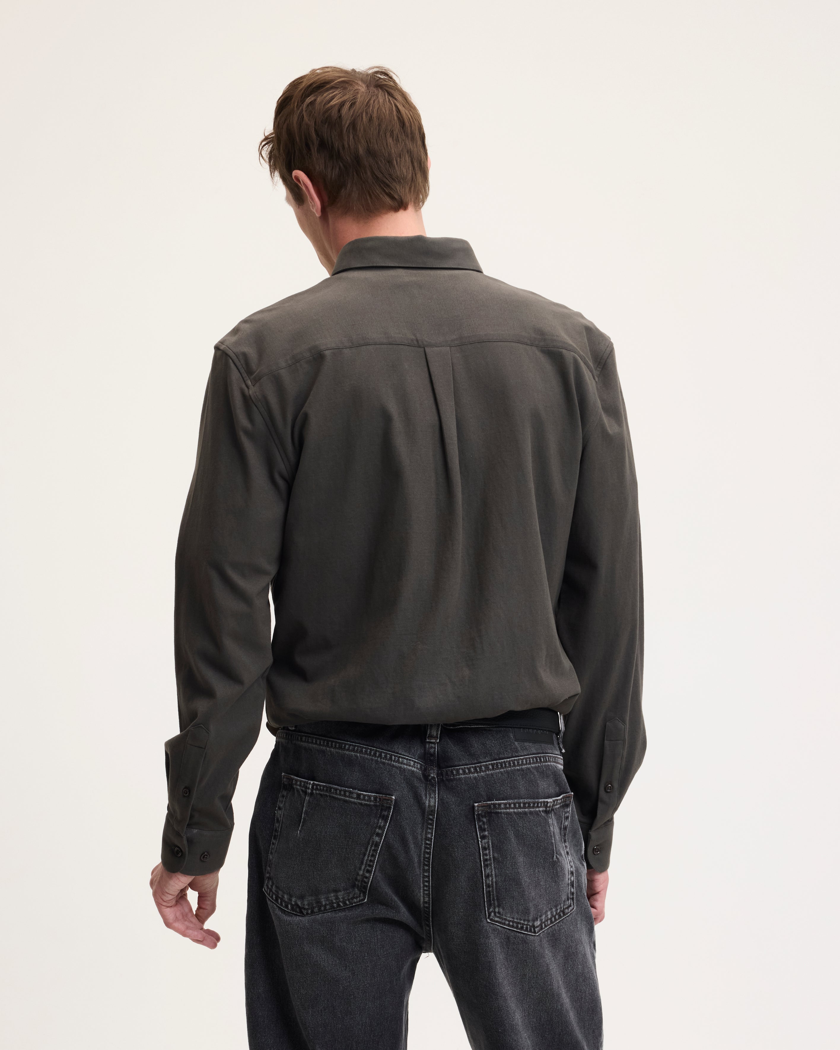 GOODPEOPLE Stirr camicia verde scuro in cotone morbido