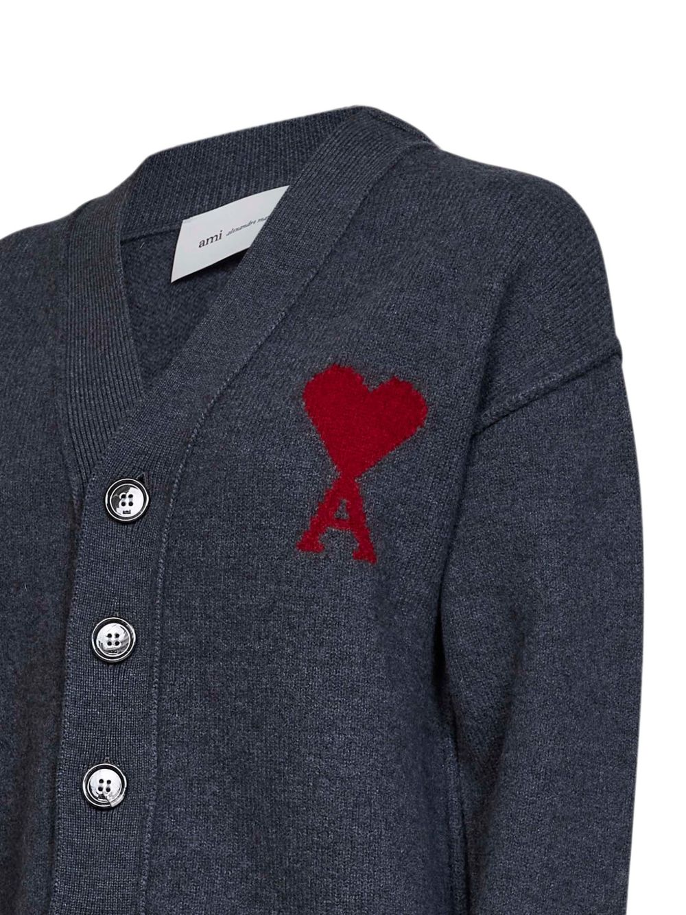 Ami UKC367 cardigan grigio uomo
