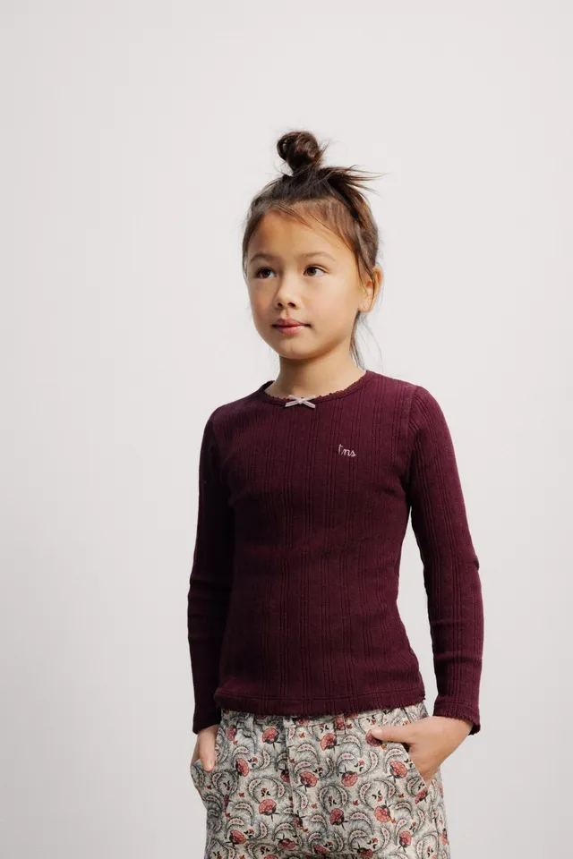 The New Society TNS Logo maglietta bordeaux in cotone